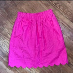 J. Crew Sidewalk Scalloped Edge Bright Pink Skirt Size 00